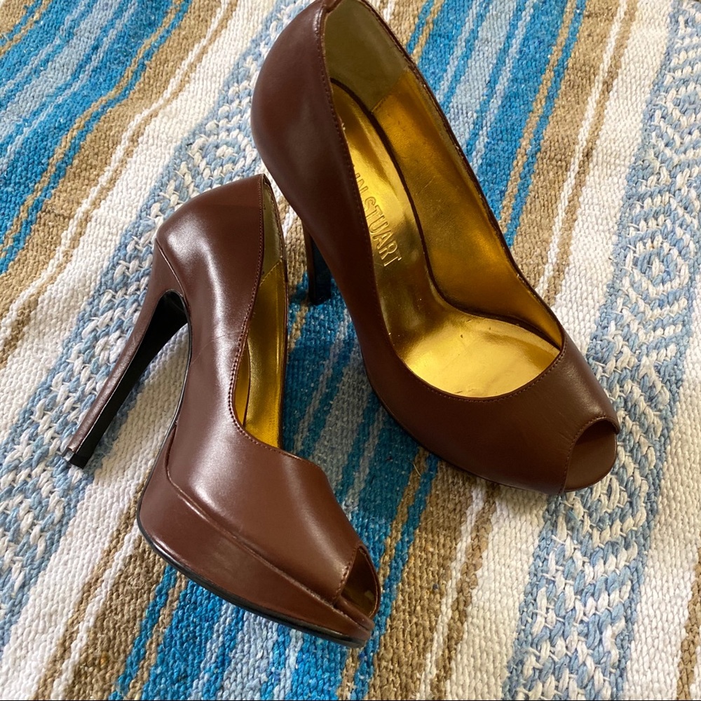 Colin Stuart Peep Toe Brown Pumps size 6